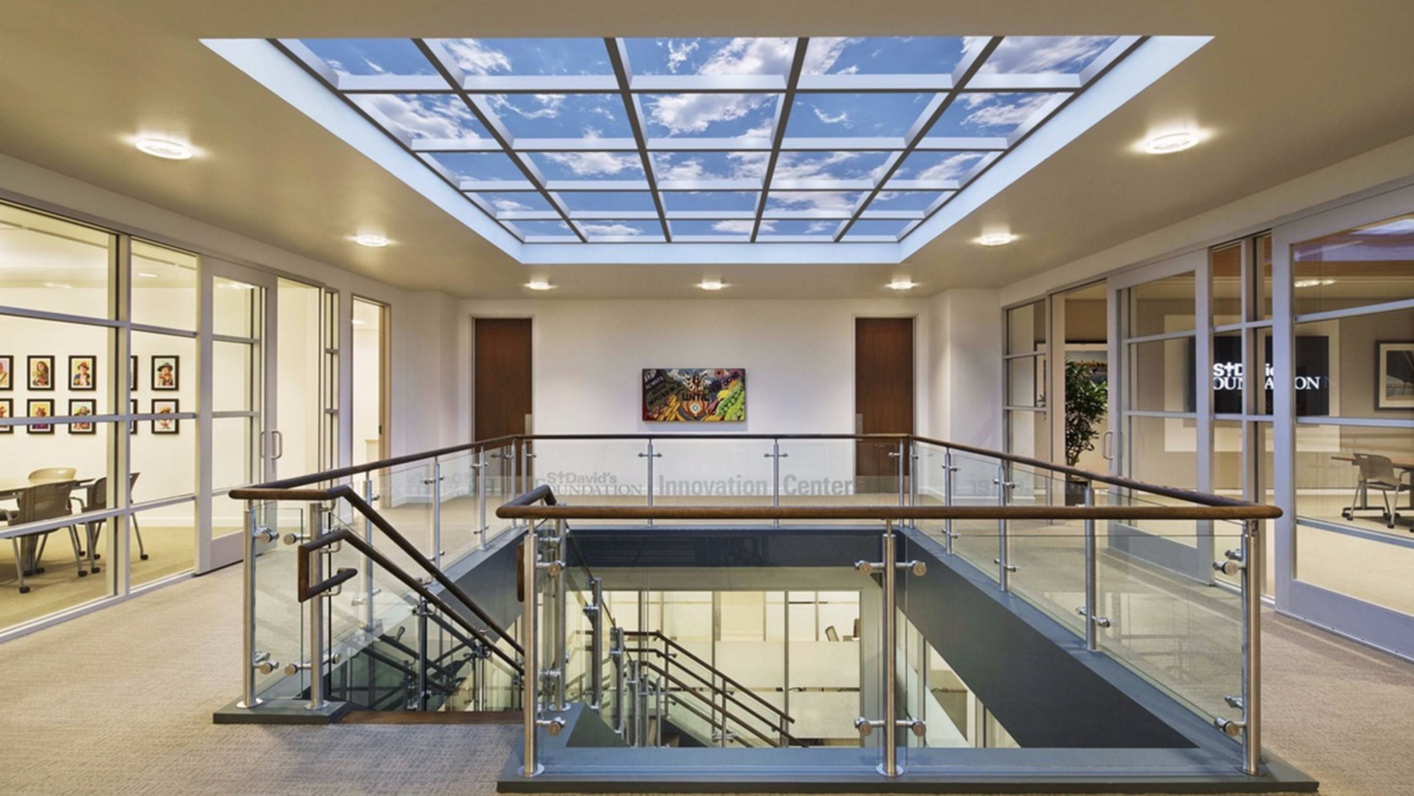 Sky Factory SkyCeiling in Texas Innovation Center Lobby