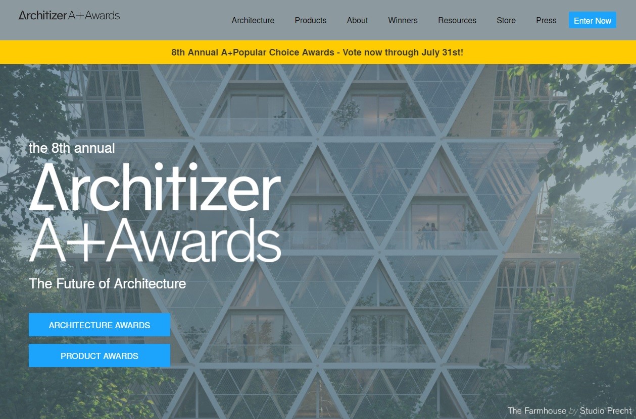 2020 Architizer A plus Landing Page