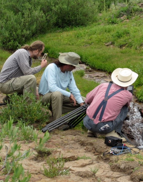 Radim Schreiber Mark Novak and Bill Witherspoon right composing a shot for Digital Cinema footage in SE Oregon 2013