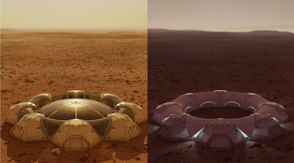 DOME Day Night Mars Base Concept by InnSpace v2 1