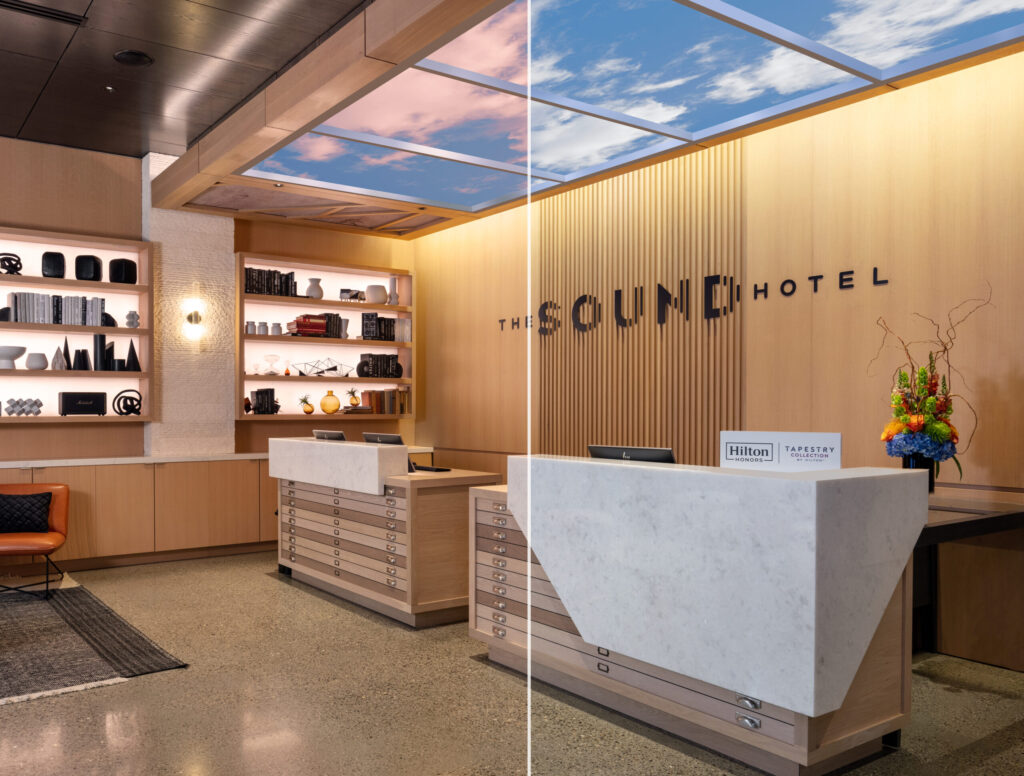 IRIS Circadian SkyCeiling Hotel Lobby render Sky Factory