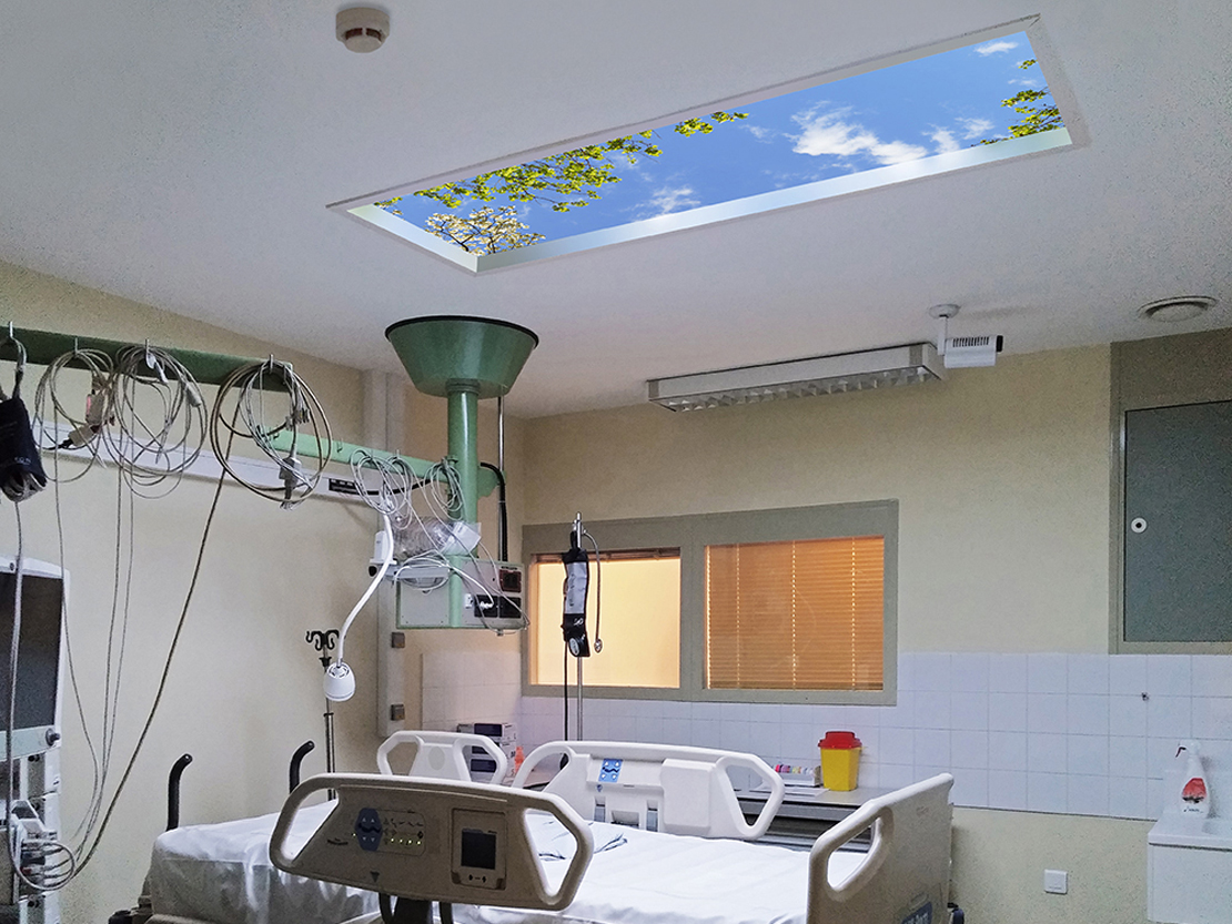 Sky Factory Revelation SkyCeiling over an ICU bed
