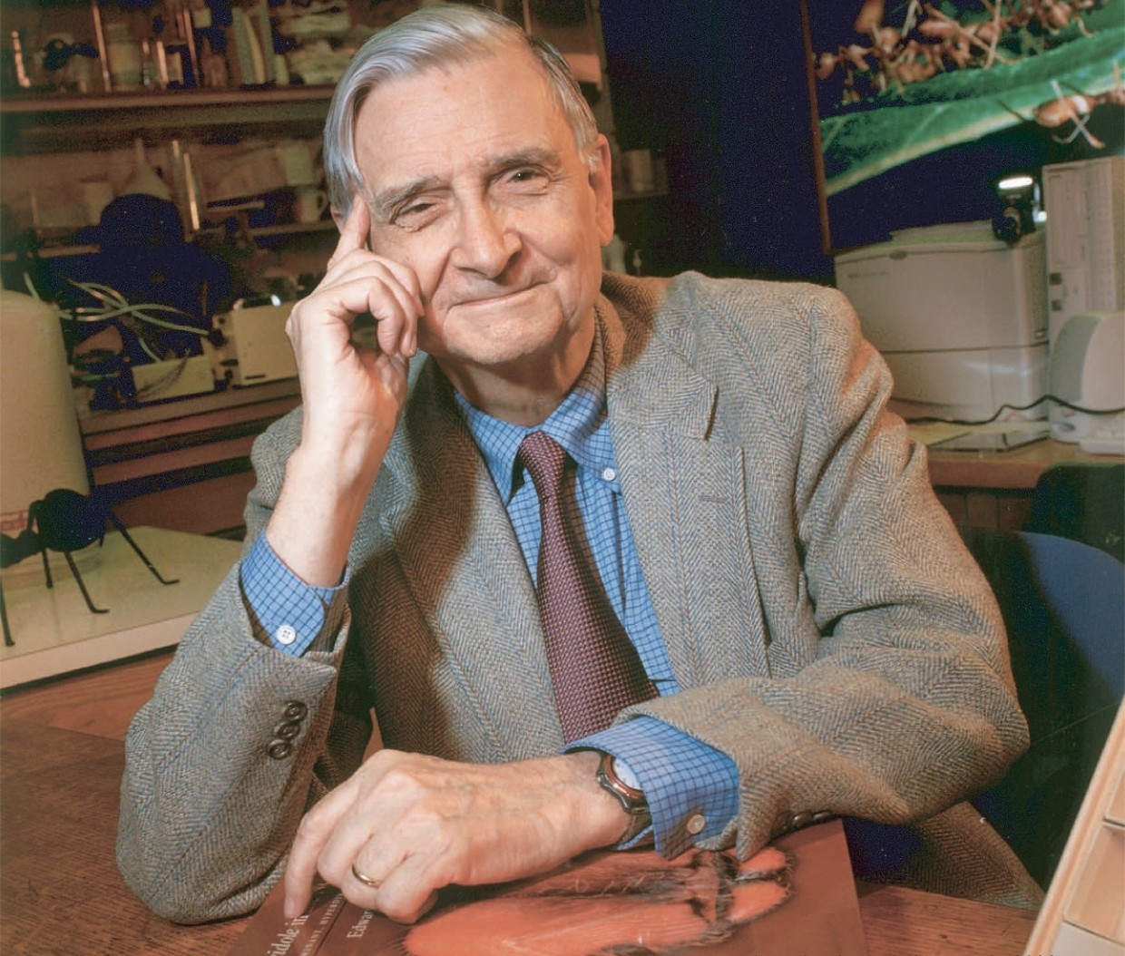 EO Wilson in his office